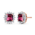 D'Joy AA Rosa Granat, Moissanit Ohrringe 925 Silber 750 Roségold vermeil ca. 2,56 ct.