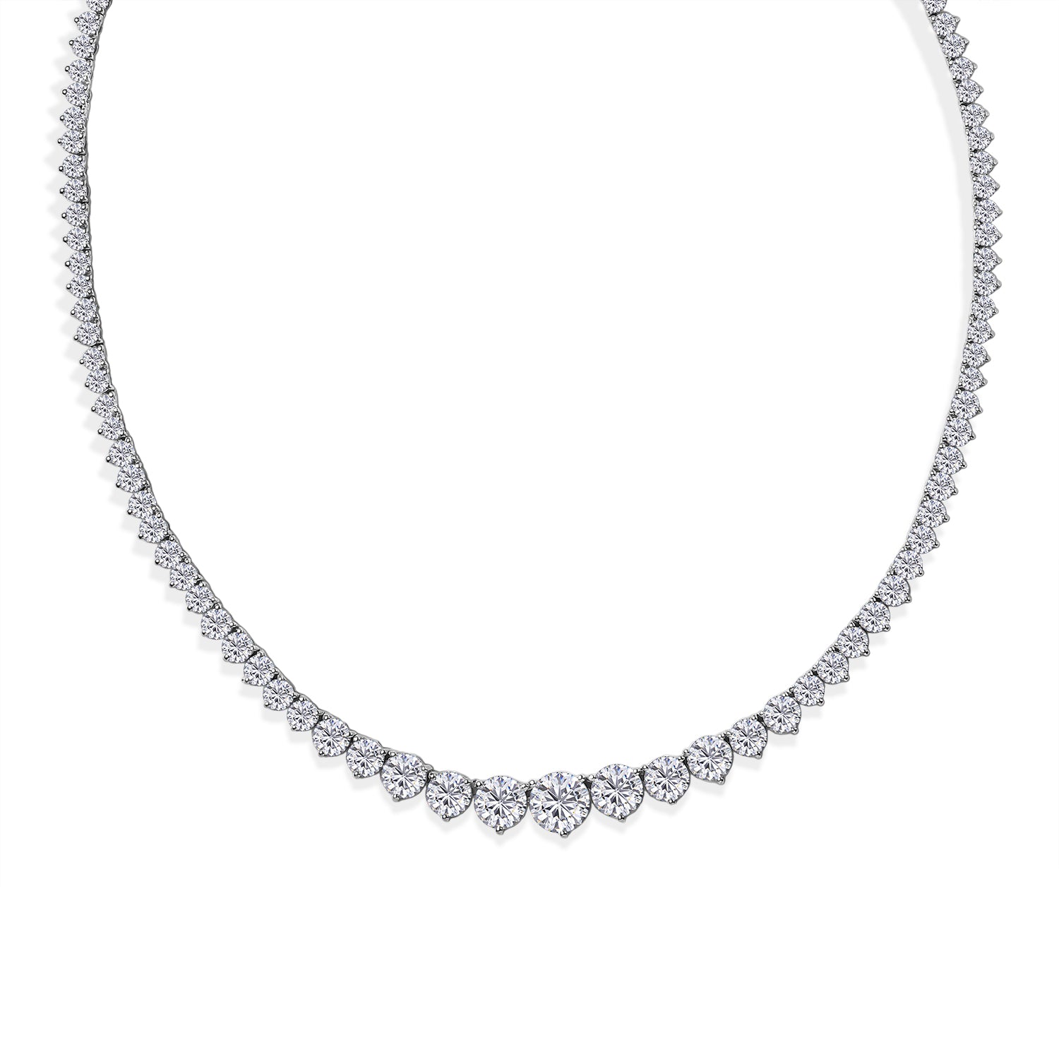 D'Joy Moissanit Halskette ca. 45 cm 925 Silber Rhodiniert ca. 23,57 ct.