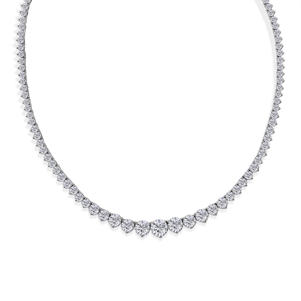 D'Joy Moissanit Halskette ca. 45 cm 925 Silber Rhodiniert ca. 23,57 ct.