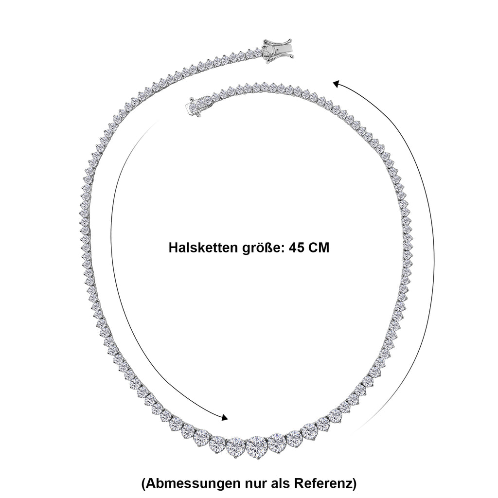 D'Joy Moissanit Halskette ca. 45 cm 925 Silber Rhodiniert ca. 23,57 ct.