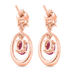 D'Joy Ilakaka Rosa Saphir (Fissure gefüllt), Weißer Zirkon Ohrringe 925 Silber 750 Rosévergoldet ca. 1.61 ct