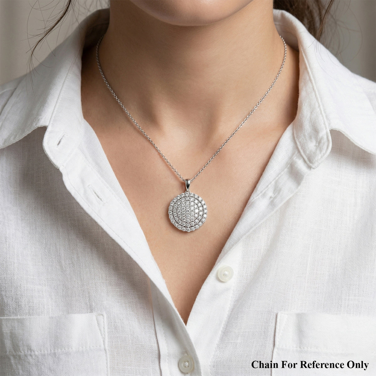 LUXURIANT SI-GH Labor Diamant Anhänger, 925 Silber rhodiniert - 3 ct.