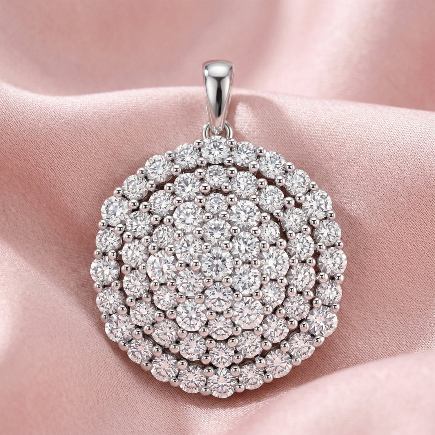LUXURIANT SI-GH Labor Diamant Anhänger, 925 Silber rhodiniert - 3 ct.