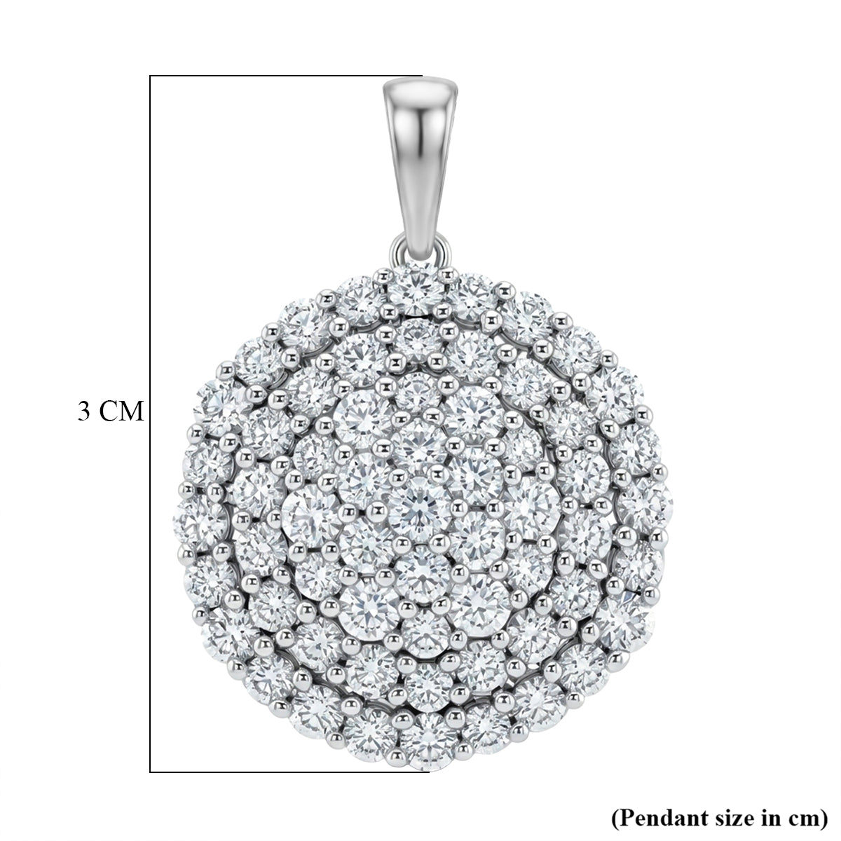 LUXURIANT SI-GH Labor Diamant Anhänger, 925 Silber rhodiniert - 3 ct.