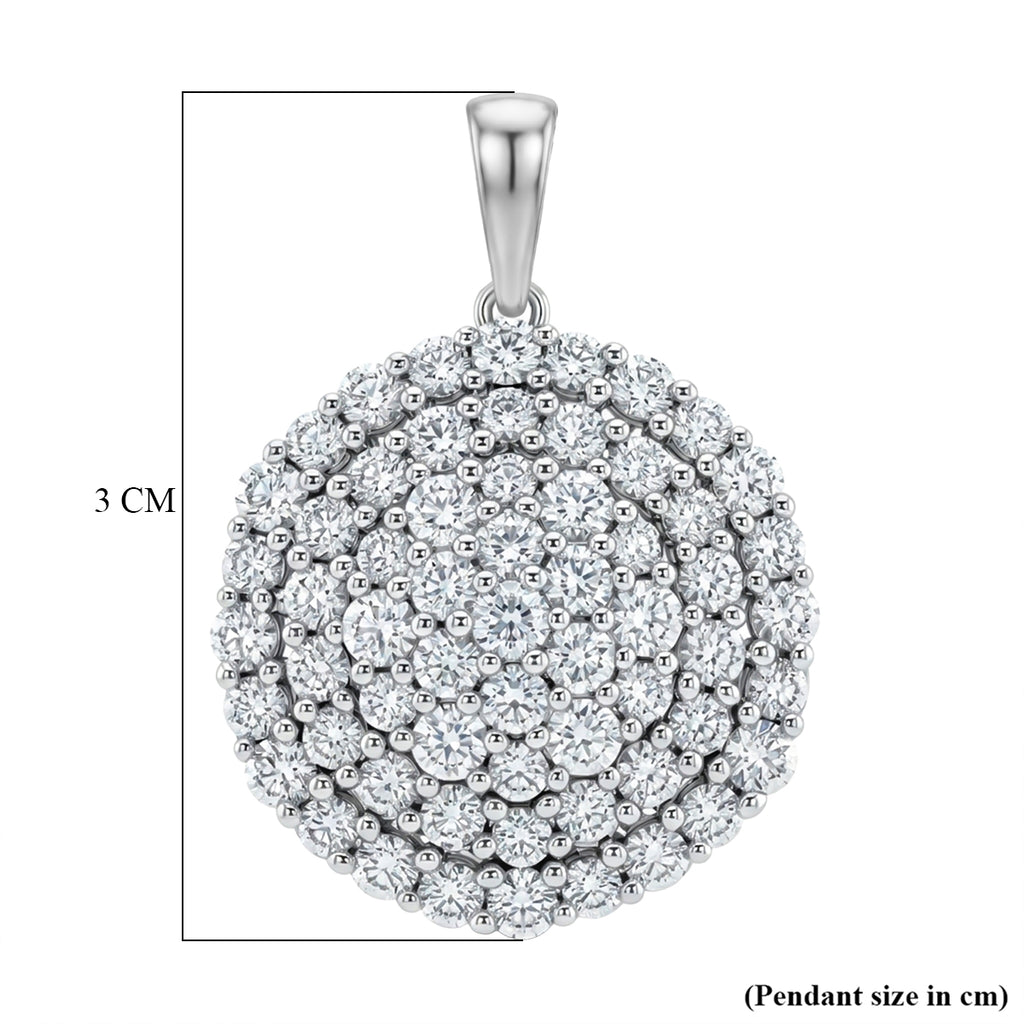 LUXURIANT DIAMOND - Lab Grown Diamant SI-GH Anhänger 925 Silber Rhodiniert ca. 3.00 ct