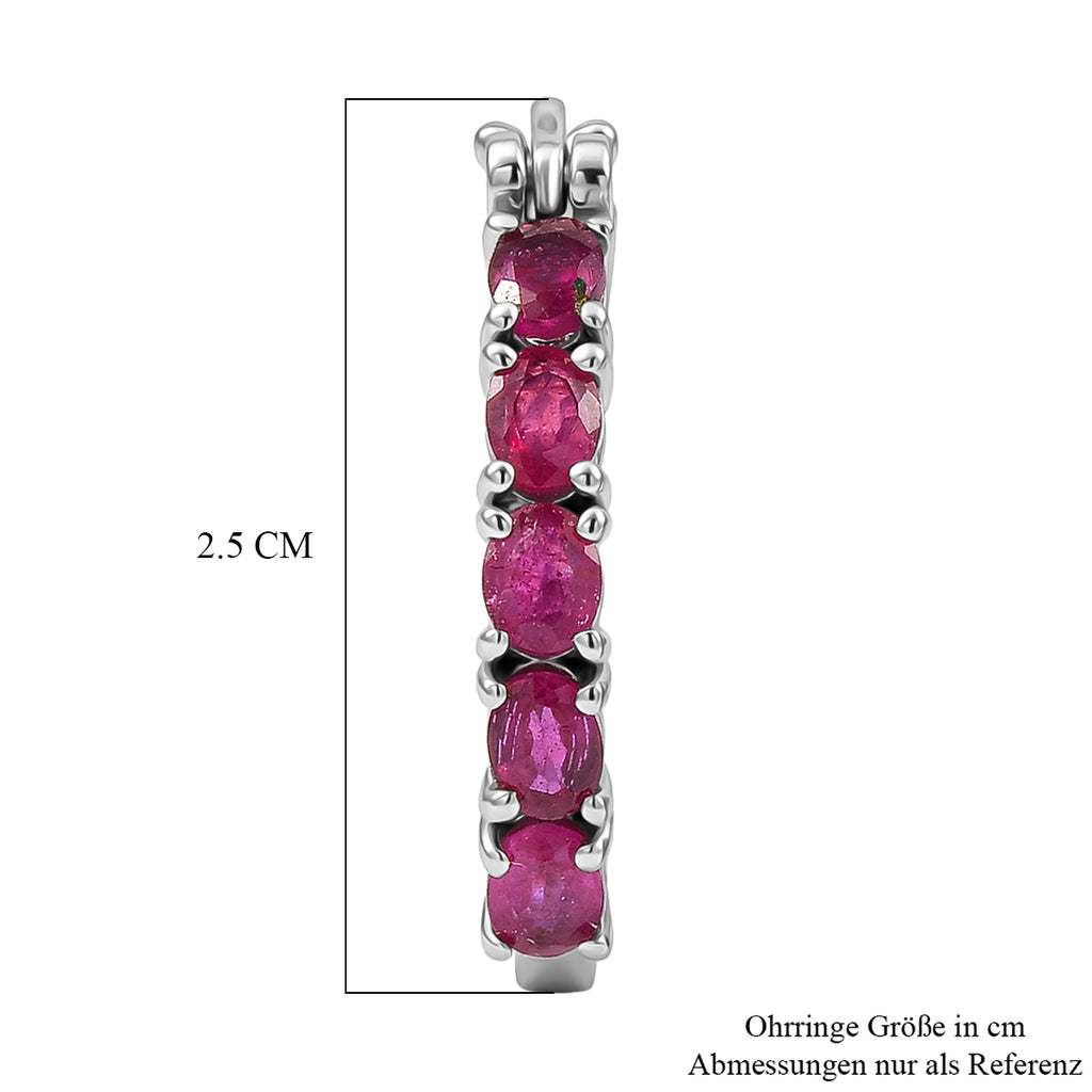 EVER TRUE Afrikanischer Rubin (Fissure gefüllt) Ohrringe 316L Edelstahl ca. 2.82 ct