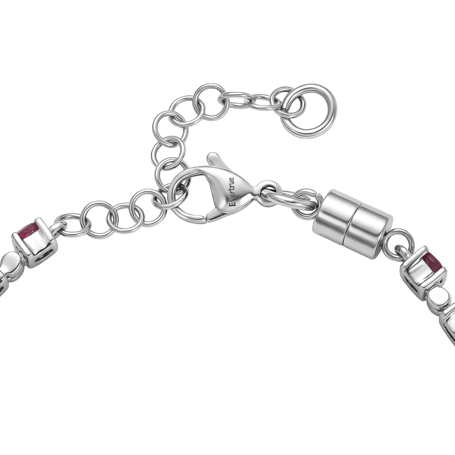 EVER TRUE Afrikanischer Rubin (Fissure gefüllt) Armband ca. 15 cm + 4 cm Extender, 316L Edelstahl ca. 5,36 ct.