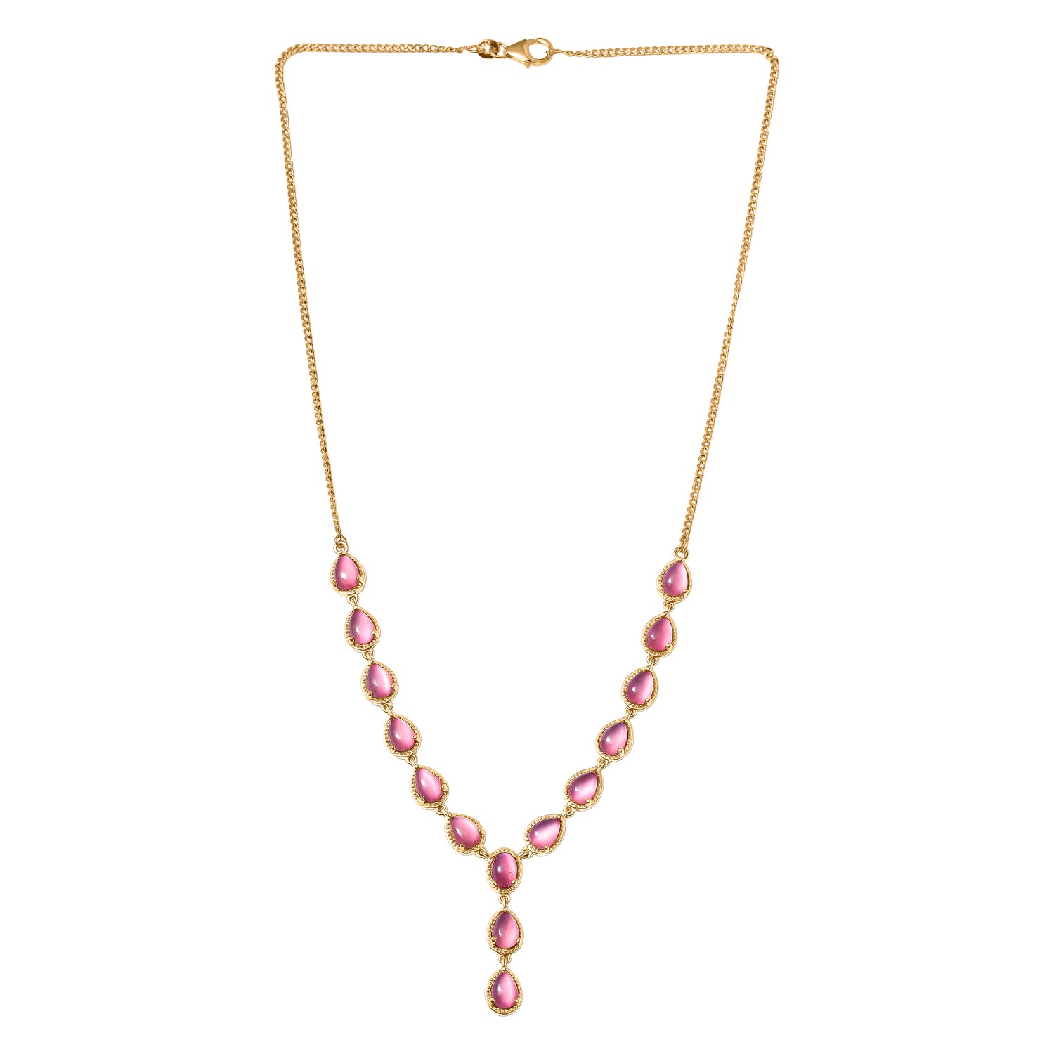 D'Joy Flamingo Mondstein Halskette ca. 45 cm 925 Silber 750 Gelbgold vermeil ca. 12,28 ct.