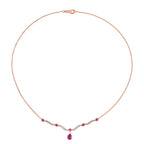 D'Joy Ilakaka Rosa Saphir (Fissure gefüllt) Halskette ca. 50 cm 925 Silber 750 Roségold vermeil ca. 3,20 ct.