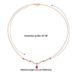 D'Joy Ilakaka Rosa Saphir (Fissure gefüllt) Halskette ca. 50 cm 925 Silber 750 Roségold vermeil ca. 3,20 ct.