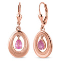 D'Joy Ilakaka Rosa Saphir (Fissure gefüllt) Ohrringe 925 Silber 750 Rosévergoldet ca. 1.32 ct