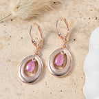 D'Joy Ilakaka Rosa Saphir (Fissure gefüllt) Ohrringe 925 Silber 750 Rosévergoldet ca. 1.32 ct