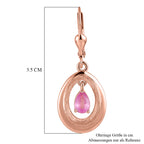 D'Joy Ilakaka Rosa Saphir (Fissure gefüllt) Ohrringe 925 Silber 750 Rosévergoldet ca. 1.32 ct