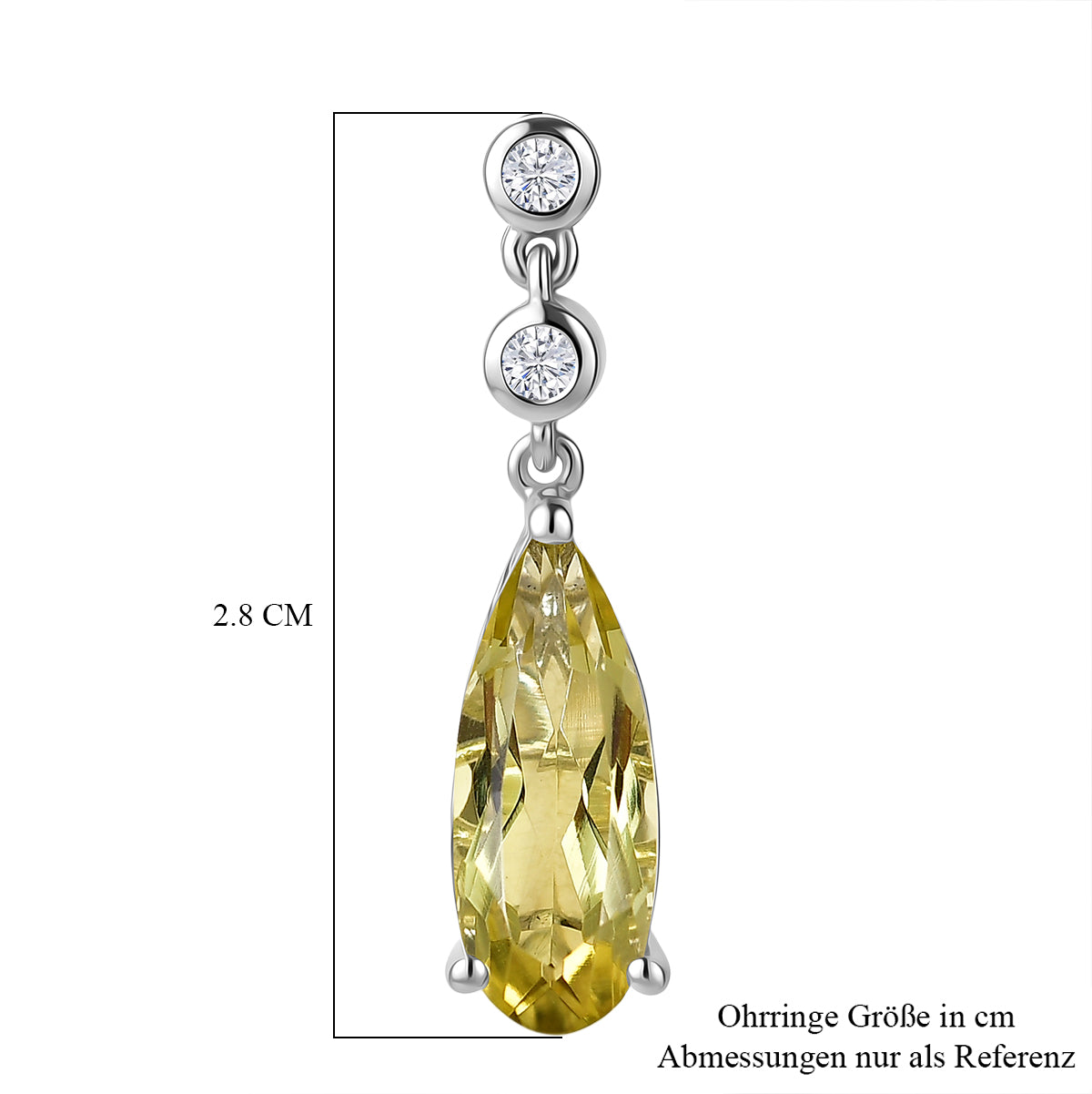 D'Joy AAA Ouro Verde-Quarz, Moissanit Ohrringe 925 Silber Rhodiniert ca. 5,87 ct.