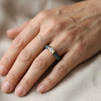EXTREM SELTEN - Type A Natürlicher Olmek Jadeit, Lab Grown Diamant (0,26 CT) Ring 925 Silber Vergoldet (Größe 17.00) ca. 5.89 ct
