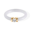 EXTREM SELTEN Natürliche Weiße Jade, Lab Grown Diamant (0,26 CT) Ring 925 Silber Vergoldet (Größe 17.00) ca. 5.95 ct