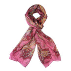 LA MAREY Seidenschal mit Paisley Design, 100% Seide, 49 x 160 cm, Royal Türkis