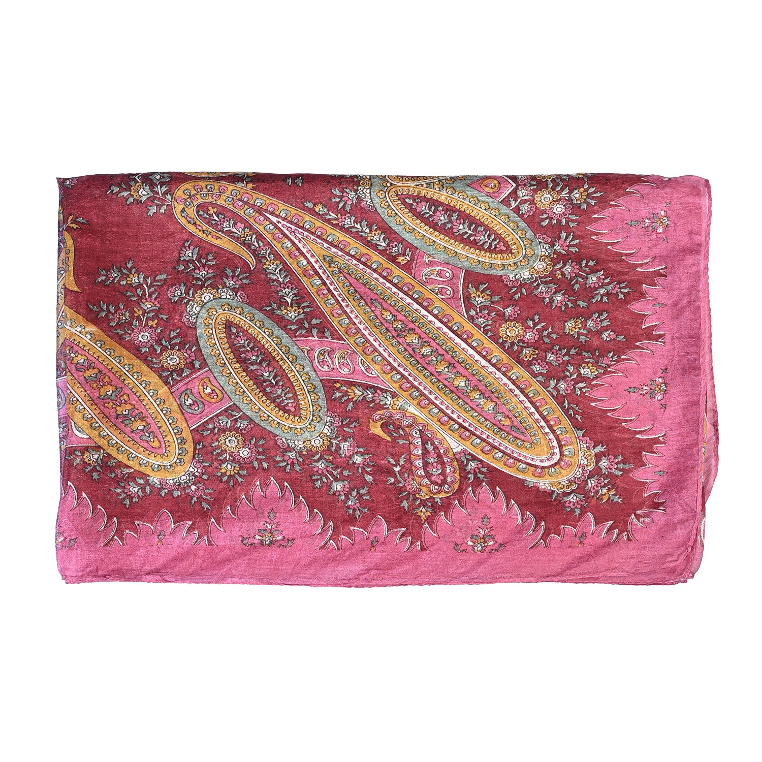 LA MAREY Seidenschal, 100 % Seide, Paisley Motiv 49 x 160 cm, Schwarz