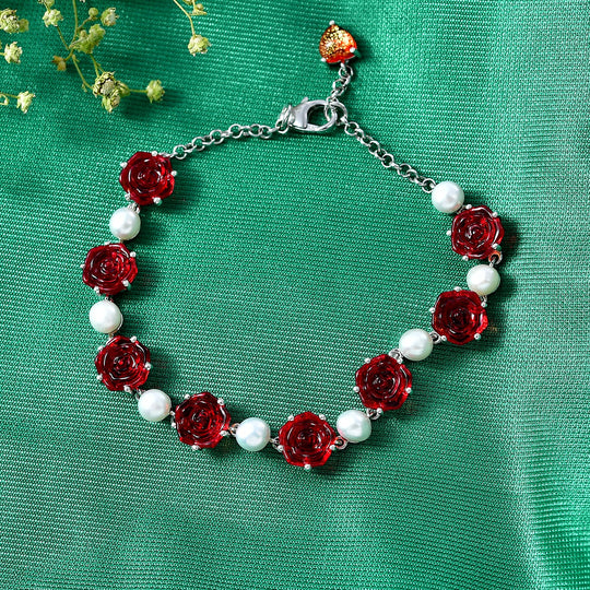 GP Whispers of Murano Kollektion - Süßwasser Perle (5mm) Armband ca. 19 cm 925 Silber Rhodiniert 21.40 ct