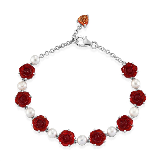 GP Whispers of Murano Kollektion - Süßwasser Perle (5mm) Armband ca. 19 cm 925 Silber Rhodiniert 21.40 ct