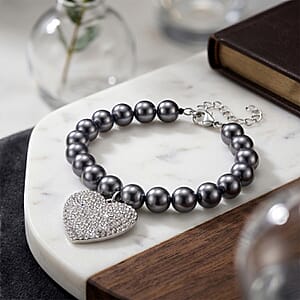 Terahertz, Weißer Kristall Armband, flexibel, 316L Edelstahl 80.00 ct