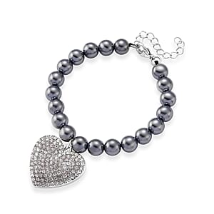 Terahertz, Weißer Kristall Armband ca. Flexibles cm 316L Edelstahl 80.00 ct