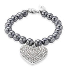 Terahertz, Weißer Kristall Armband ca. Flexibles cm 316L Edelstahl 80.00 ct