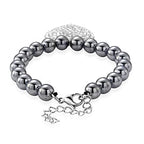 Terahertz, Weißer Kristall Armband ca. Flexibles cm 316L Edelstahl 80.00 ct