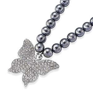 Terahertz, Weißer Kristall Halskette ca. Flexibles cm 316L Edelstahl 210.00 ct