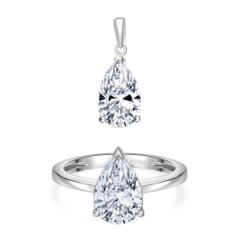 LUXURIANT DIAMOND- VS-EF Labor Diamant Anhänger und Ring in 950 Platin