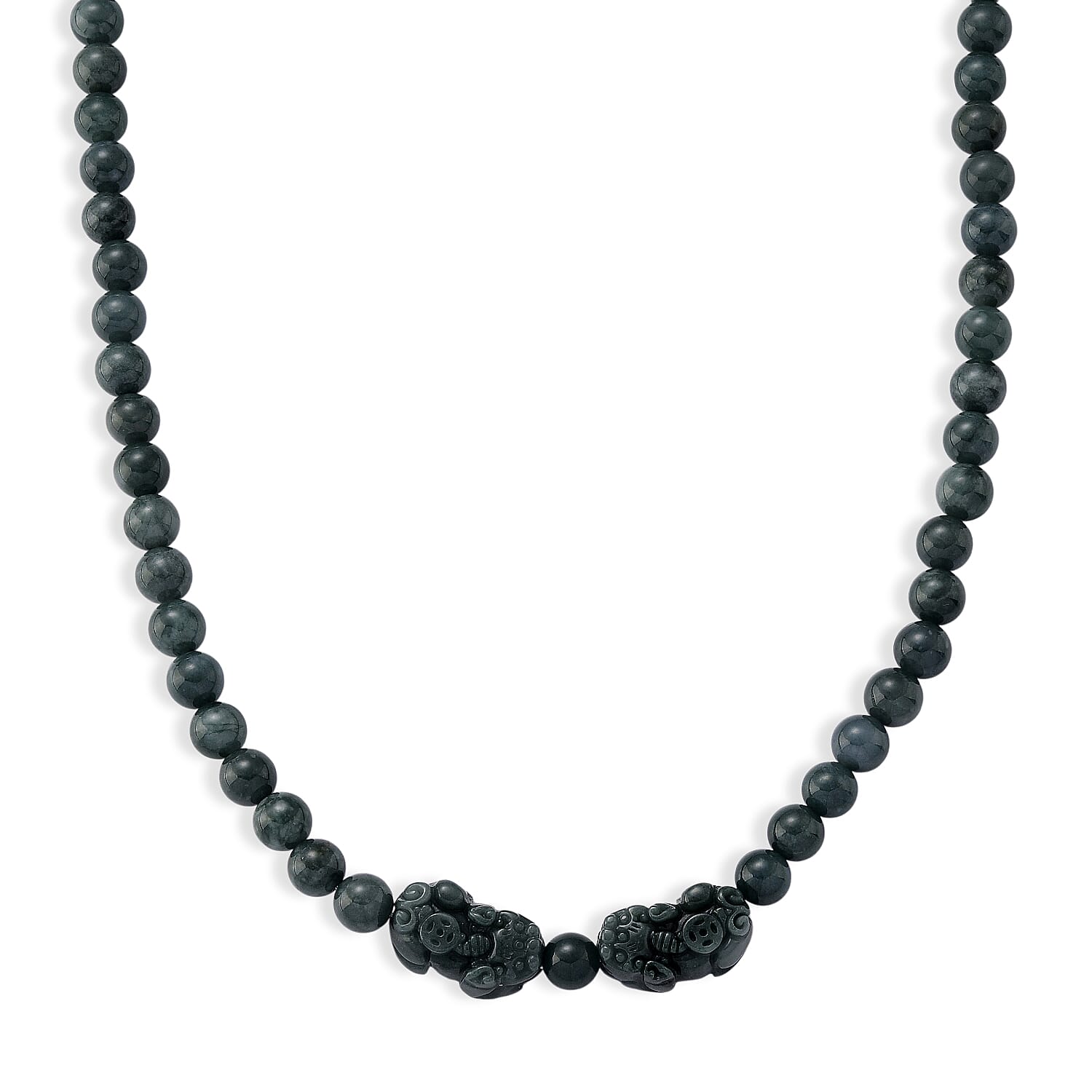 D'Joy Natürlicher Olmek Jadeit Halskette ca. Flexibles cm 925 Silber Rhodiniert ca. 440.00 ct