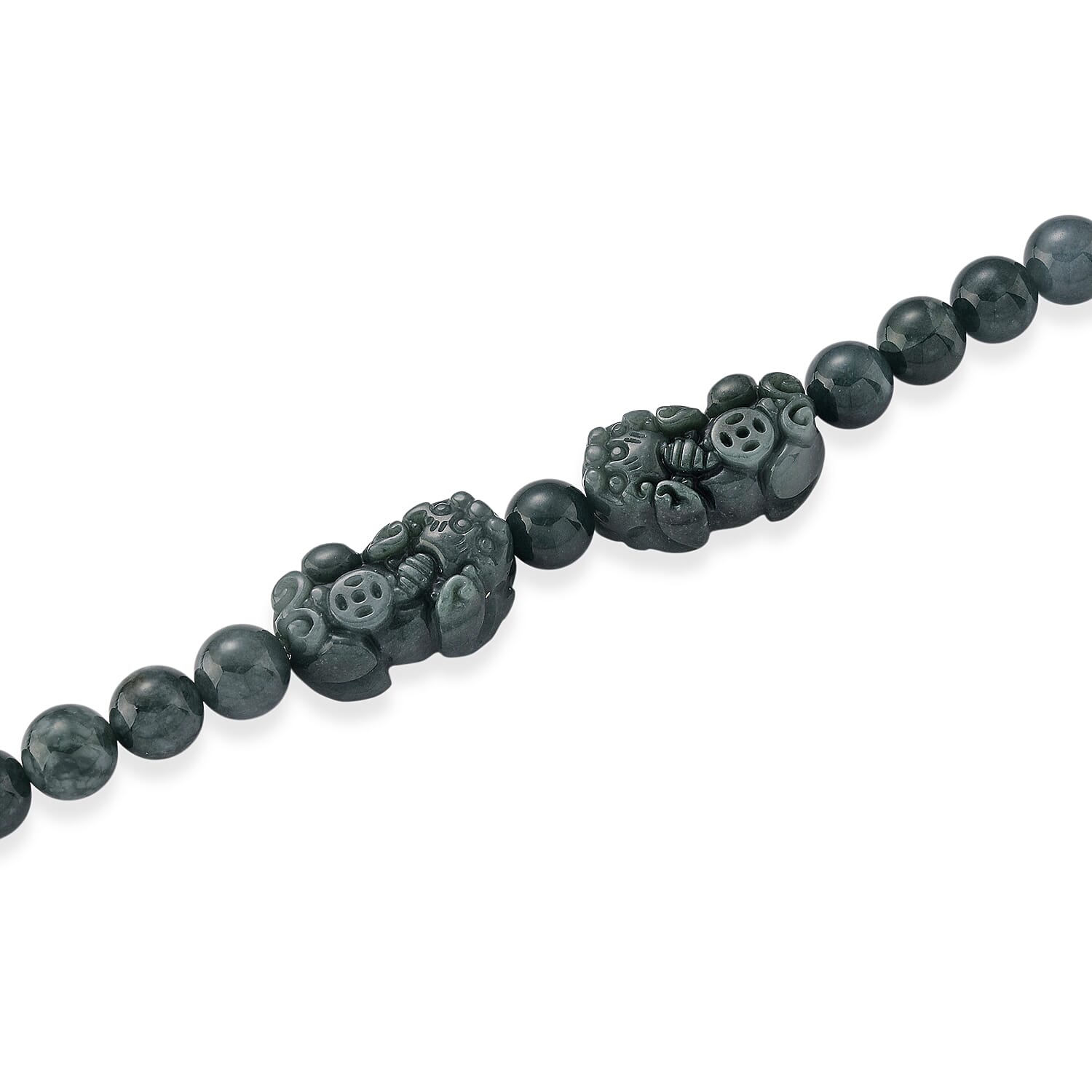 D'Joy Natürlicher Olmek Jadeit Halskette ca. Flexibles cm 925 Silber Rhodiniert ca. 440.00 ct
