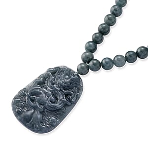 D'Joy Natürlicher Olmek Jadeit Halskette ca. Flexibles cm 925 Silber Rhodiniert ca. 550.00 ct
