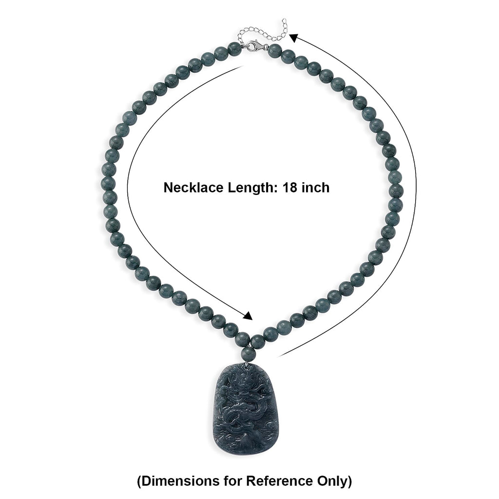 D'Joy Natürlicher Olmek Jadeit Halskette ca. Flexibles cm 925 Silber Rhodiniert ca. 550.00 ct