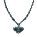 D'Joy Natürlicher Olmek Jadeit Halskette ca. Flexibles cm 925 Silber Rhodiniert ca. 500.00 ct