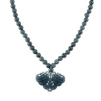 D'Joy Natürlicher Olmek Jadeit Halskette ca. Flexibles cm 925 Silber Rhodiniert ca. 500.00 ct