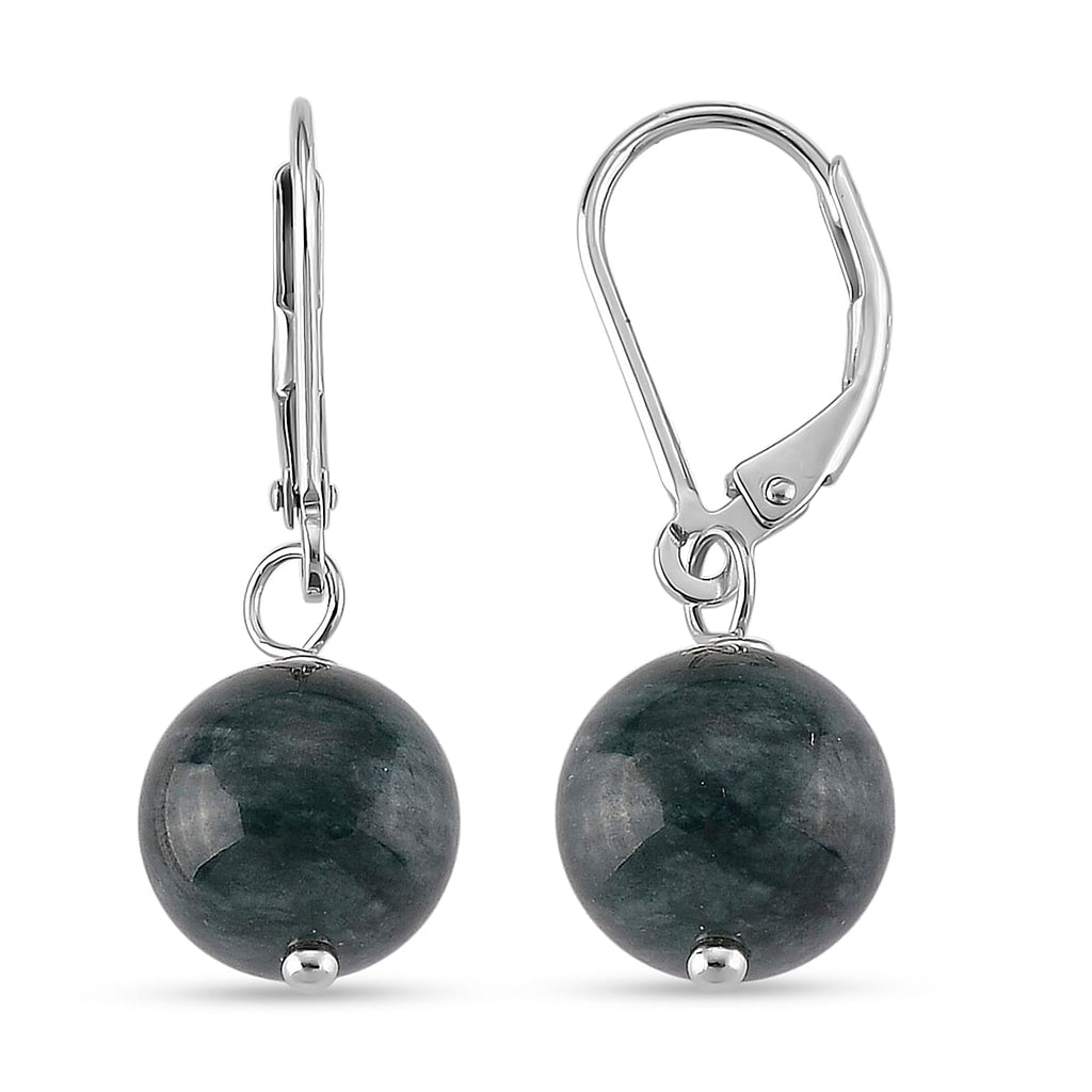 D'Joy Natürlicher Olmek Jadeit Ohrringe 925 Silber Rhodiniert ca. 50,00 ct.