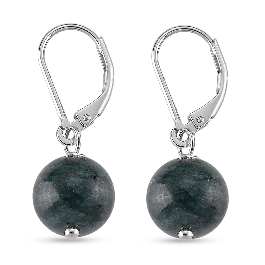D'Joy Natürlicher Olmek Jadeit Ohrringe 925 Silber Rhodiniert ca. 50,00 ct.