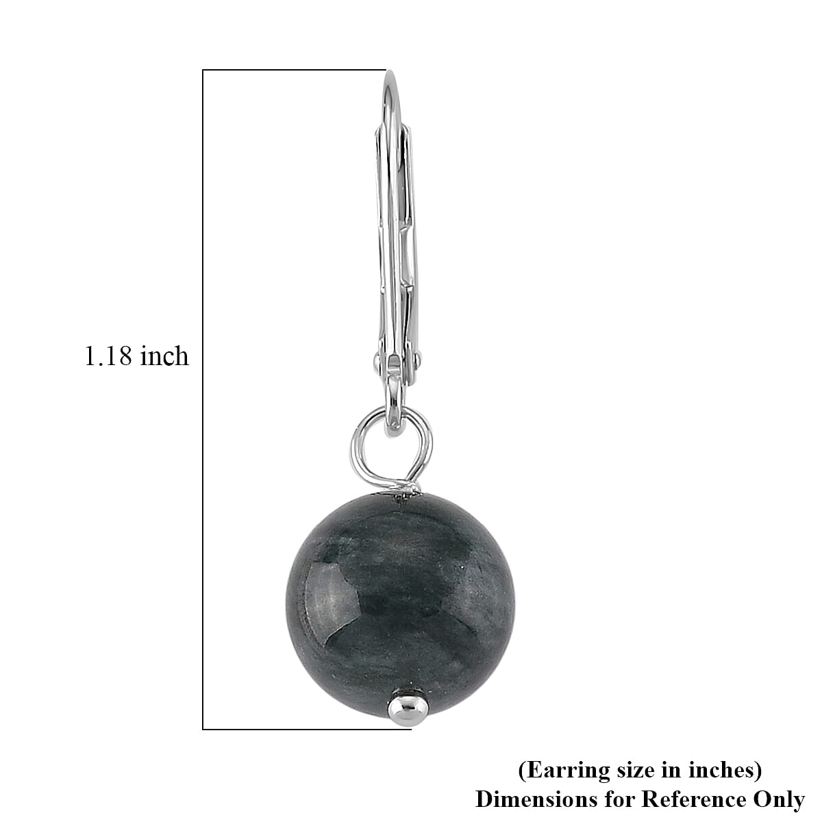 D'Joy Natürlicher Olmek Jadeit Ohrringe 925 Silber Rhodiniert ca. 50,00 ct.