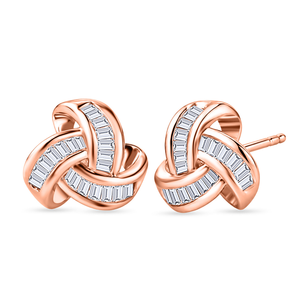 D'Joy Weißer Diamant Ohrringe 925 Silber 750 Roségold vermeil (10-15 Werktage Lieferzeit) ca. 0.25 ct
