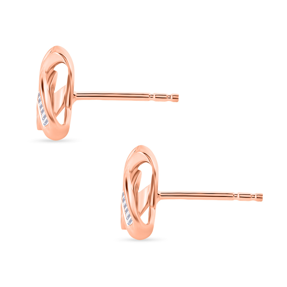 D'Joy Weißer Diamant Ohrringe 925 Silber 750 Roségold vermeil (10-15 Werktage Lieferzeit) ca. 0.25 ct