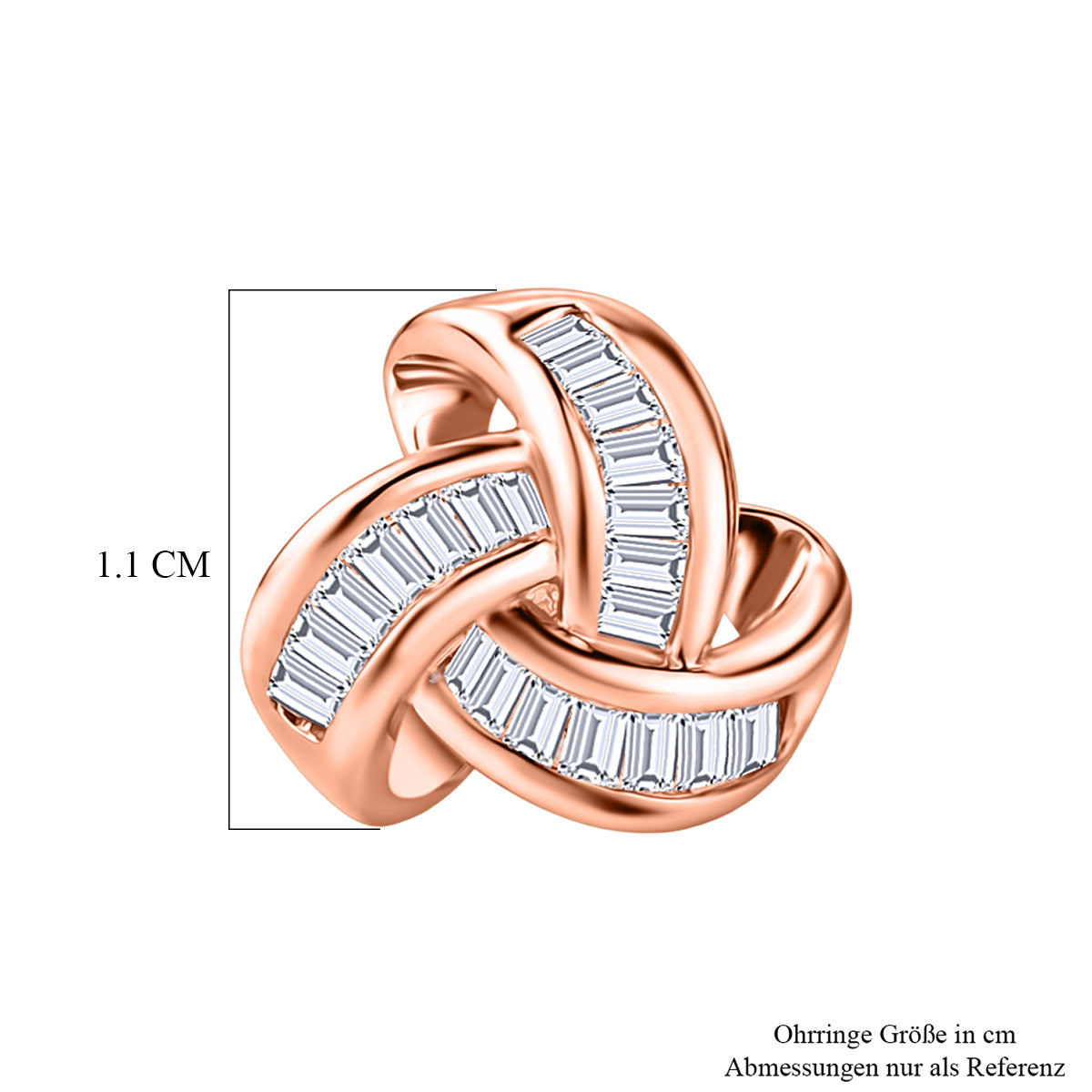 D'Joy Weißer Diamant Ohrringe 925 Silber 750 Roségold vermeil (10-15 Werktage Lieferzeit) ca. 0.25 ct