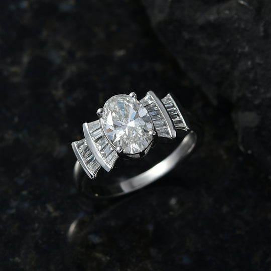 LUXURIANT DIAMOND - Lab Grown Diamant SI-GH Ring 925 Silber Rhodiniert (Größe 19.00) ca. 1.85 ct