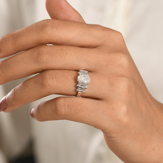 LUXURIANT DIAMOND - Lab Grown Diamant SI-GH Ring 925 Silber Rhodiniert (Größe 19.00) ca. 1.85 ct