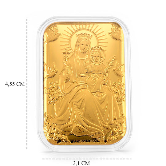 999er Goldfolie mit Bulldoggenmotiv, 10mg, 4,5x3,1cm