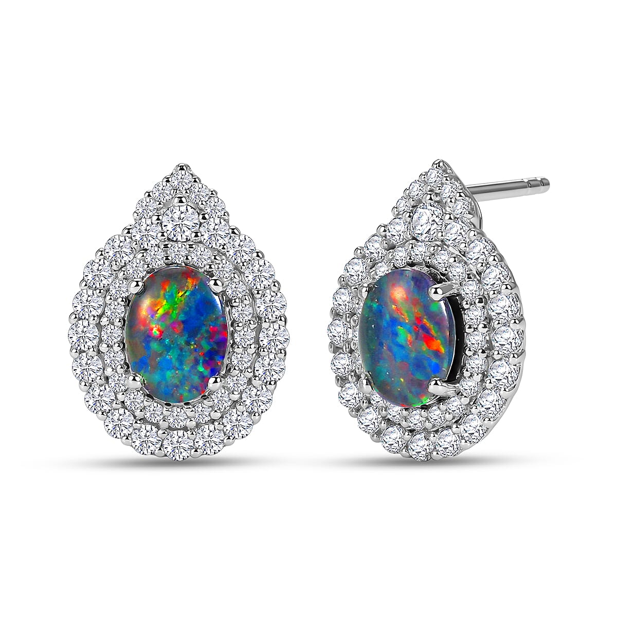 D'Joy AA, Moissanit Ohrringe 925 Silber Rhodiniert ca. 3,04 ct.