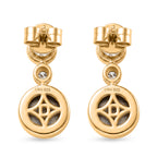 D'Joy Flamingo Mondstein, Moissanit Ohrringe 925 Silber 750 Gelbgold vermeil ca. 3,22 ct.