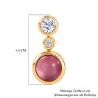 D'Joy Flamingo Mondstein, Moissanit Ohrringe 925 Silber 750 Gelbgold vermeil ca. 3,22 ct.