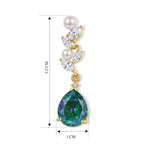 EVER TRUE Pfau Quarz Triplette, Süßwasser Perle (4-4.5mm) Ohrringe Nickelfreies Messing