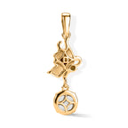 D'Joy Flamingo Mondstein, Natürlicher Rhodolith Granat Anhänger 925 Silber 750 Vergoldet ca. 1.66 ct